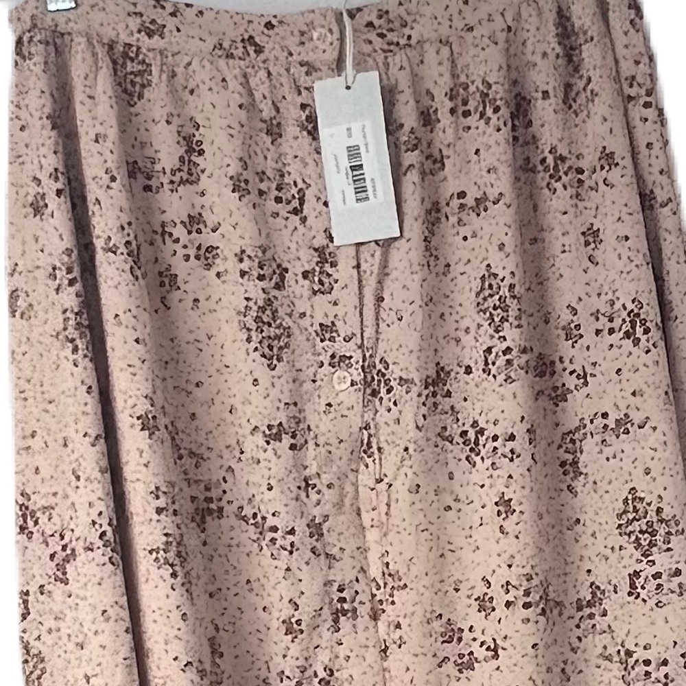 NWT Society 22 Woman's Chiffon floral button down tiered aline midi sz l skirt - Picture 4 of 7